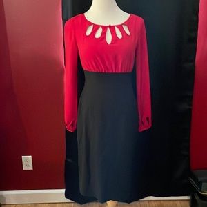 White House Black Market red and black dress